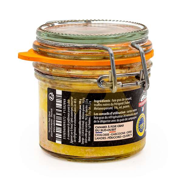 Фуа-гра утиная цельная с черным трюфелем из Перигора IGP, VALETTE, 0,090 кг (ст/б)  Valette Foie Gras Франция