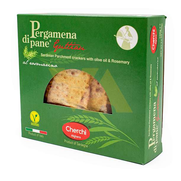 Хлебцы сардинские PERGAMENA DI PANE® Гуттиау со вкусом розмарина, CHERCHI, 0,100 кг (карт/кор)  Cherchi Италия
