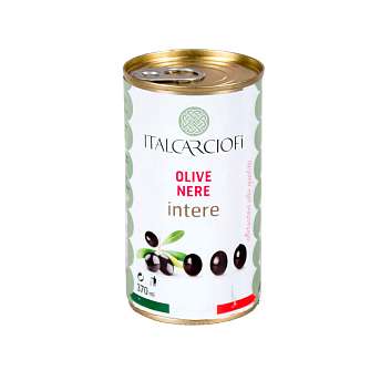 Маслины с косточкой, ITALCARCIOFI, 0,35 кг/0,2 кг/0,37 л (ж/б)