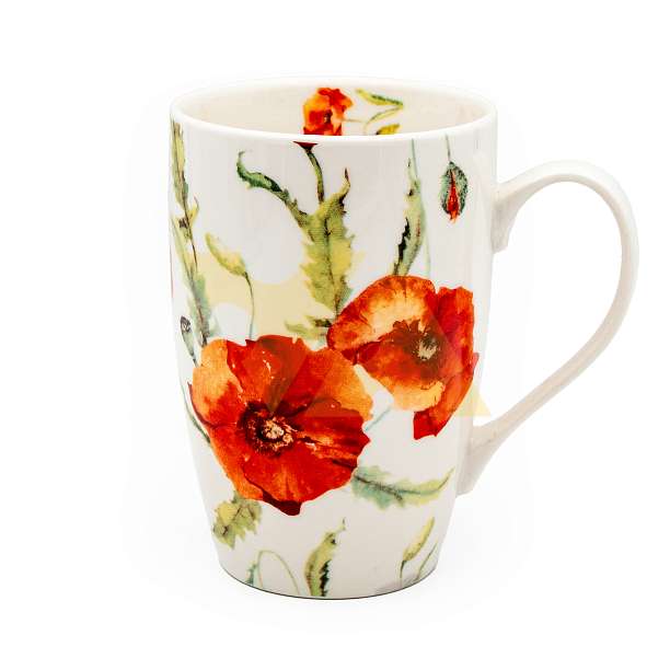 Кружка чайная из фарфора Красные маки (RED POPPIES) в картоннй коробке 500 мл REGINADIFIORI  