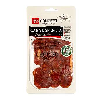 Чоризо крудо, колбаса сыровяленая SD, выдержка от 4 мес., нарезка, 0,050 кг