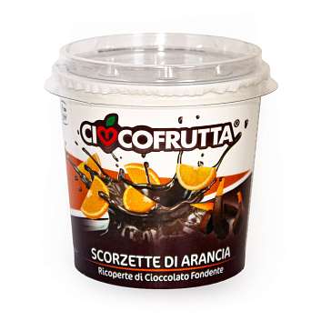 Апельсиновые цукаты засахаренные в темном шоколаде (30%), CIOCCOFRUTTA, 0,135 кг (карт/стакан)