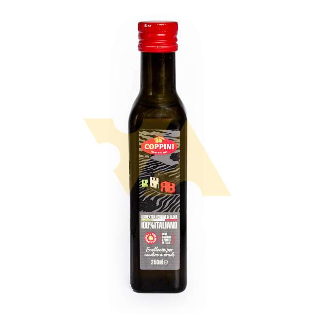 Масло оливковое первого холодного отжима из итальянских оливок 100% ITALIANO, COPPINI, 0,25 л (ст/бут)  Coppini Италия