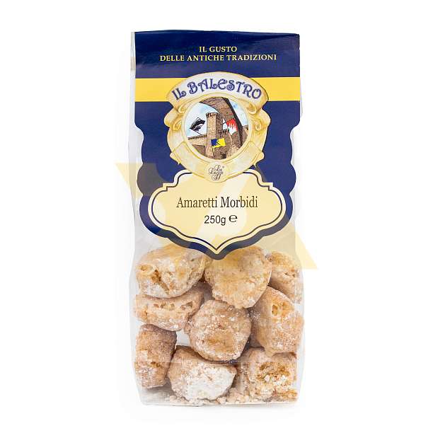 Печенье Амаретти миндальные мягкие, IL BALESTRO, 0,250 кг (пл/пак)  Le Logge Италия
