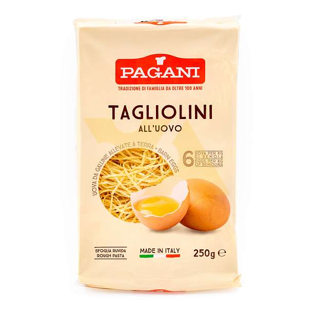 Тальолини яичные, паста из твердых сортов пшеницы, PAGANI, 0,250 кг (карт/кор)  Pagani Industrie Alimentari SpA Италия