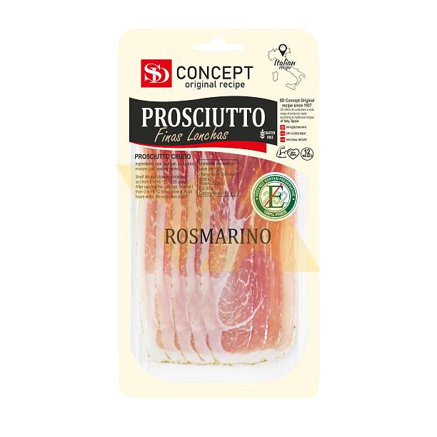 Окорок сыровяленый (прошутто) с розмарином SD, выдержка 12 мес., нарезка, 0,050 кг  Сытный дом Россия