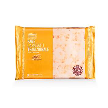 Хлеб Карасату Традиционный, сардинский слоеный хрустящий хлеб, PANIFICIO BATTACONE, 0,250 гр (пласт/ван с крышкой)