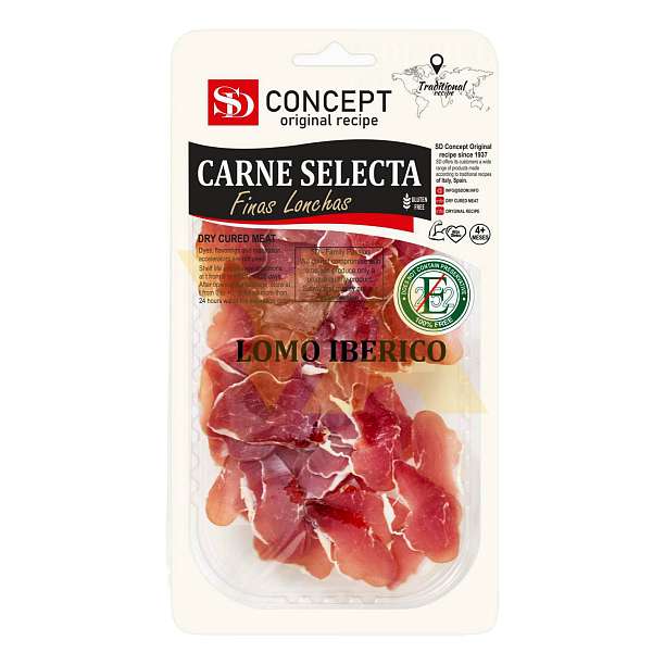 Ломо Иберико, свинина сыровяленая SD, выдержка от 4 мес., нарезка, 0,050 кг  Сытный дом Россия
