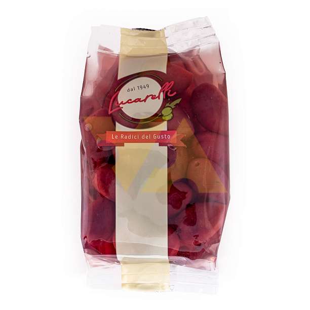 Оливки черные с косточками Каламон в рассоле, LUCARELLI, 0,200 кг/0,35 кг (пласт/пак) 210 Lucarelli Alferino Италия