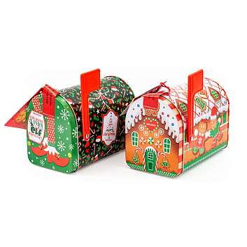 Панеттоне мини без цукатов в жестяной коробке в виде почтового ящика, рождественский кекс из Милана, BALOCCO, 0,08 кг (жест/кор)