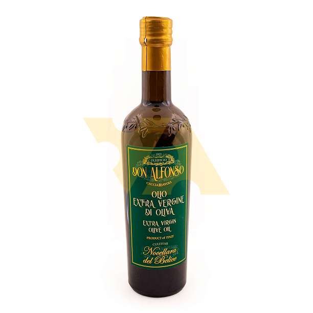 Масло оливковое первого холодного отжима нефильтрованное монокультивар из оливок сорта NOCELLARA DEL BELICE, DON ALFONSO, 0,500 л (ст/бут)  Regno degli Ulivi Италия