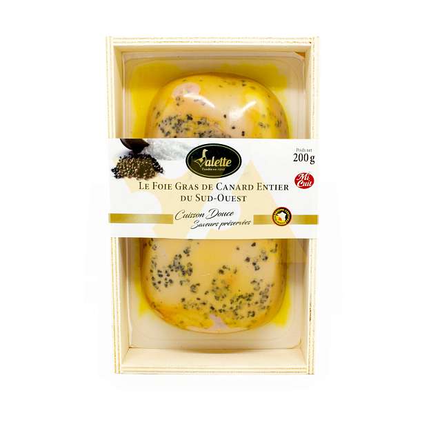 Фуа-гра утиная IGP, цельная, VALETTE, 0,2 кг (в/у в деревянной коробке) 0.2 кг Valette Foie Gras Франция