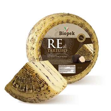 Пекорино с трюфелем REAL TARTUFO, выдержанный сыр из овечьего молока, BIOPEK, ~ 2 кг