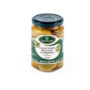 Оливки Белла Чериньола с косточкой в рассоле, ITALCARCIOFI, 0,29 кг/0,314 л (ст/б)
