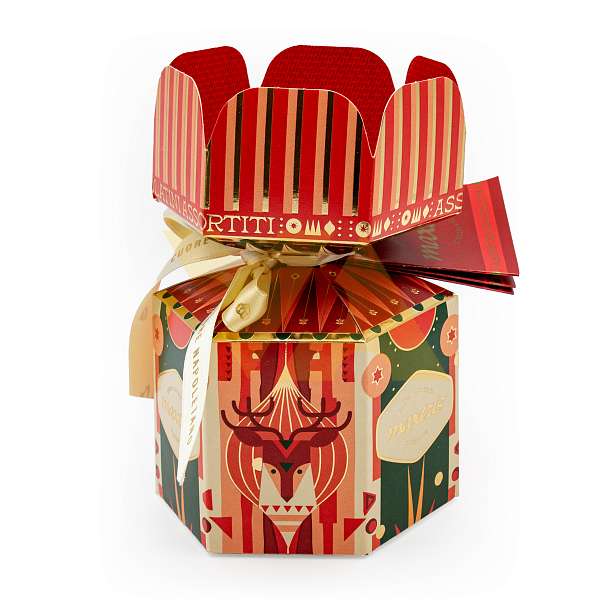 Ассорти из трех пралине в темном и молочном шоколаде, MAXTRIS, 0,070 кг (новогодний цветок)  Confetti Maxtris Италия