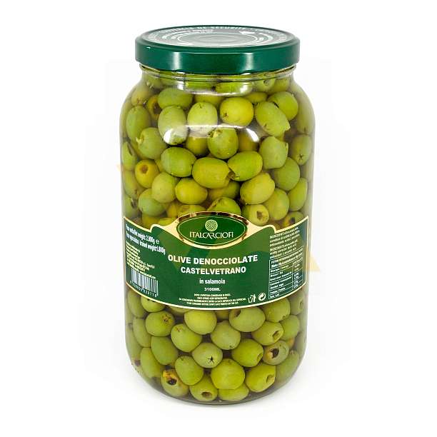 Оливки без косточек Кастельветрано в рассоле, ITALCARCIOFI, 2,9 кг/1,8 кг/3,1 л (ст/б) 3.100 л. Italcarciofi S.r.L. Италия