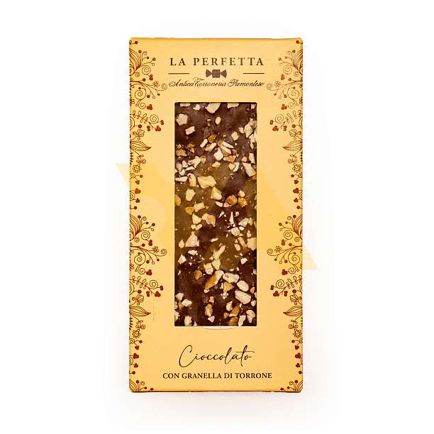 Шоколад молочный и темный с кусочками нуги LA PERFETTA, плитка, ANTICA TORRONERIA PIEMONTESE, 0,085 кг (карт/кор)  Antica Torroneria Piemontese Италия
