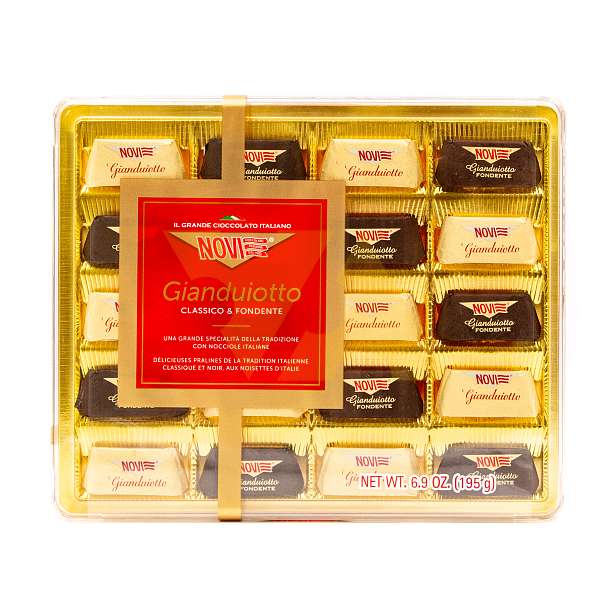 Конфеты ассорти Джандуйотто классический и темный шоколад, 3332, NOVI, 0,195 кг (пл/кор)  Elah Dufour Италия