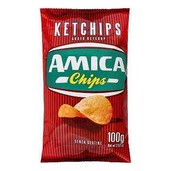 Чипсы картофельные со вкусом кетчупа KETCHIPS, AMICA CHIPS, 0,1 кг