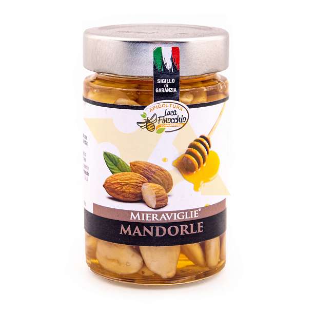 Миндаль в меду, LUCA FINOCCHIO, 0,210 кг (ст/б)  Apicoltura Luca Finocchio Италия