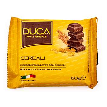 Шоколад молочный со злаками CEREALI DUCA, CEREALITALIA, 0,060 кг