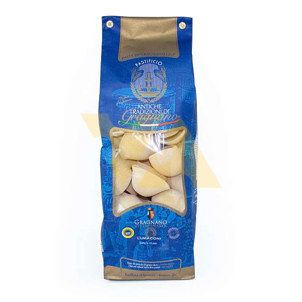 Лумакони, паста из твердых сортов пшеницы из Граньяно IGP, ANTICHE TRADIZIONI DI GRAGNANO, 0,5 кг 0.5 кг. Antiche Tradizioni di Gragnano Италия