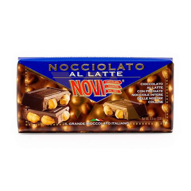 Плитка молочного шоколада с цельным лесным орехом (24%), 1706, NOVI, 0,130 кг  Elah Dufour Италия