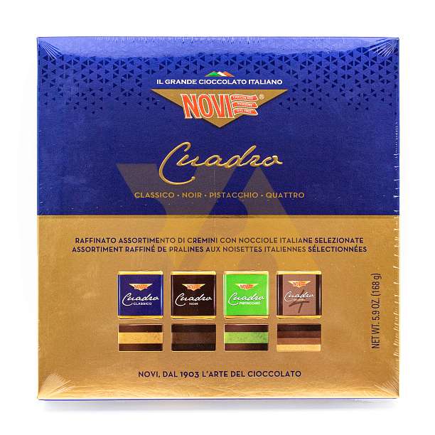 Ассорти шоколадных конфет Кремини (классика, горький шоколад, фисташки, четыре слоя) CUADRO ASSORTITO, 3429, NOVI, 0,168 кг (карт/кор)  Elah Dufour Италия