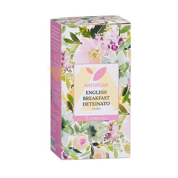 Чай черный бескофеиновый Английский завтрак, 25 пакетиков по 1,5 гр., NATURSAN, 0,0375 кг (карт/кор)  SNAK Италия