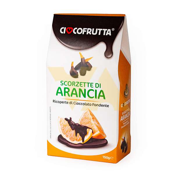 Апельсиновые цукаты в темном шоколаде, CIOCCOFRUTTA, 0,150 кг (карт/кор)  Ciocofrutta Италия