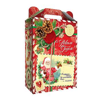 Новогодняя упаковка "ПраймБокс b213", красный