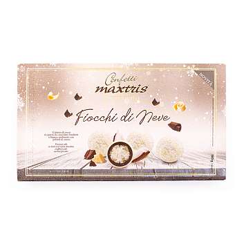 Кокос ТАРТУФИНИ покрытый темным и белым шоколадом в кокосовой пудре "Хлопья снега", MAXTRIS, 0,5 кг (карт/кор)