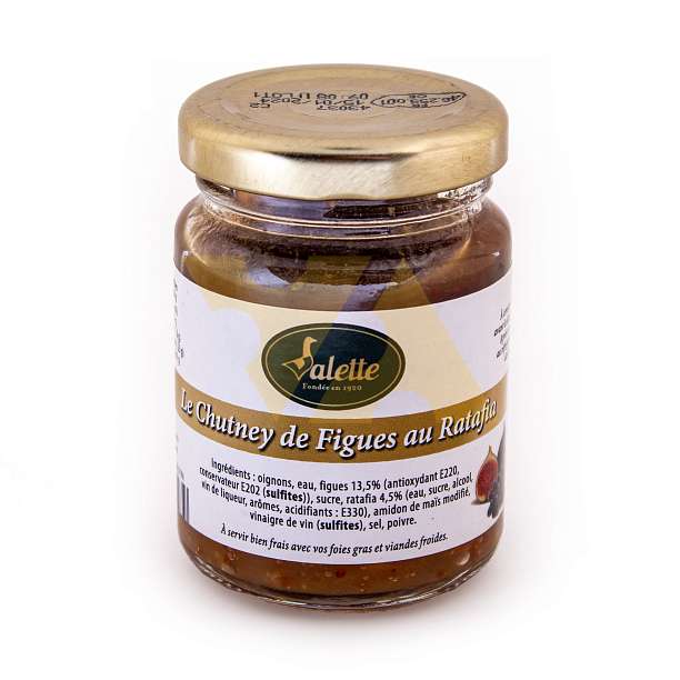 Чатни из инжира и ратафии (ягодно-плодовая настойка), VALETTE, 0,09 кг (ст/б) 90 Valette Foie Gras Франция