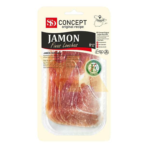 Хамон, окорок сыровяленый SD, выдержка 18 мес., нарезка, 0,050 кг  Сытный дом Россия