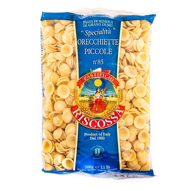 Ореккьетте мелкие №85, паста из твердых сортов пшеницы, RISCOSSA, 0,5 кг 510 Pastificio Riscossa Италия