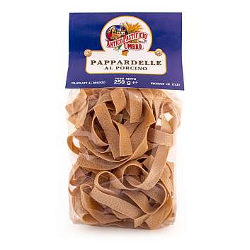 Паппарделле с белыми грибами, паста из твердых сортов пшеницы, Antico Pastificio Umbro, 0,25 кг
