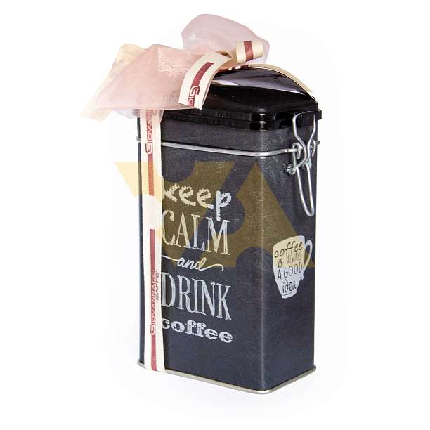 Кофе в зернах GRAN CAFFE, смесь обжаренная 100% Арабика, GIOVANNACCI, 0,25 кг (подарочная банка с ленточкой)  Giovannacci Caffè Италия
