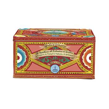 Панеттоне с сицилийскими фисташками и фисташковым кремом покрытый белым шоколадом и фисташками, без изюма и цукатов DOLCE&GABBANA, 0,600 кг (ж/б)