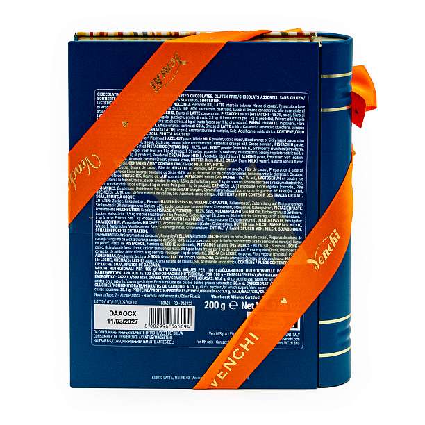 Ассорти шоколадных конфет, 4 вида, VENCHI, 0,200 кг (жест/кор книга, коллекция Мурано)  Venchi Италия