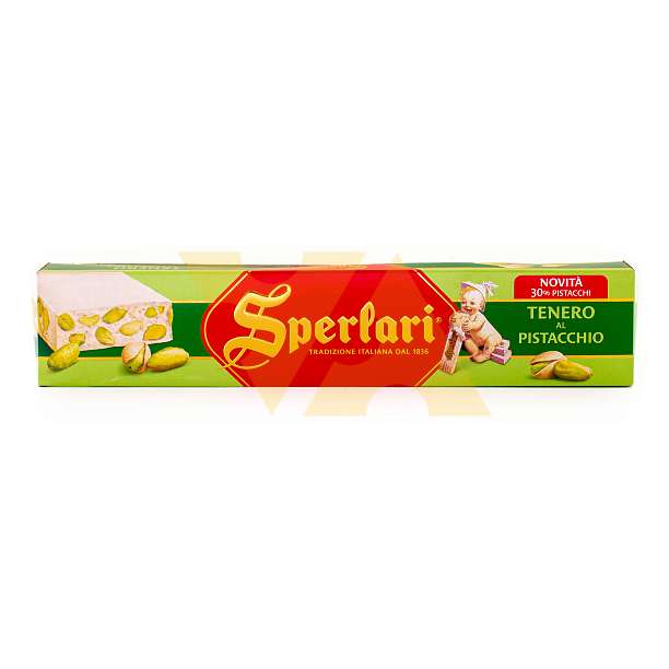 Нуга 6210 из фисташек, плитка, 30% фисташек, SPERLARI, 0,2 кг (карт/кор)  Sperlari Италия