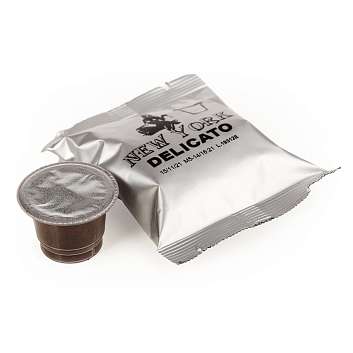 Кофе в капсулах DELICATO, 100 капсул по 5 гр., для машин NESPRESSO, NEW YORK, 0,500 кг (карт/кор)