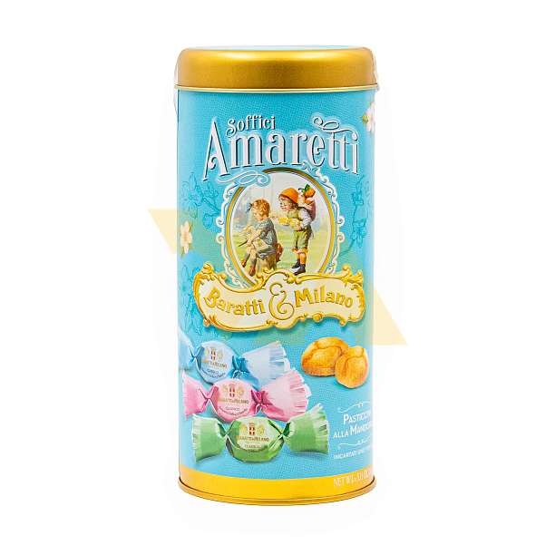 Печенье из миндаля и абрикосовых косточек Амаретти воздушное, 4604, BARATTI&MILANO, 0,145 кг (жест/туба)  Baratti & Milano Италия