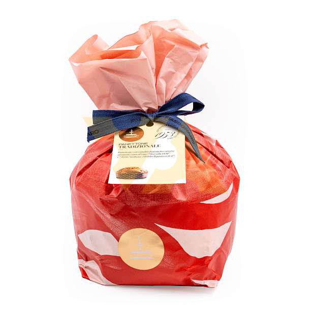 Панеттоне Традиционный с апельсиновыми цукатами и изюмом ароматизированный вином "Марсала DOP" и Ликером "Терре Сичилиане Зибиббо IGP", FIASCONARO, 0,500 кг (бум/уп)  Fiasconaro Италия