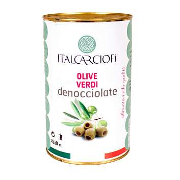 Оливки без косточек в рассоле, ITALCARCIOFI, 2 кг/4,2 кг/4,25 л (ж/б)