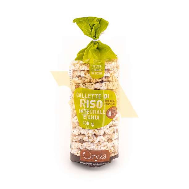 Хлебцы круглые (галеты) из неочищенного рисового зерна с чиа (испанский шалфей) BIO, ORYZA, 0,13 кг  Oryza s.r.l. Италия