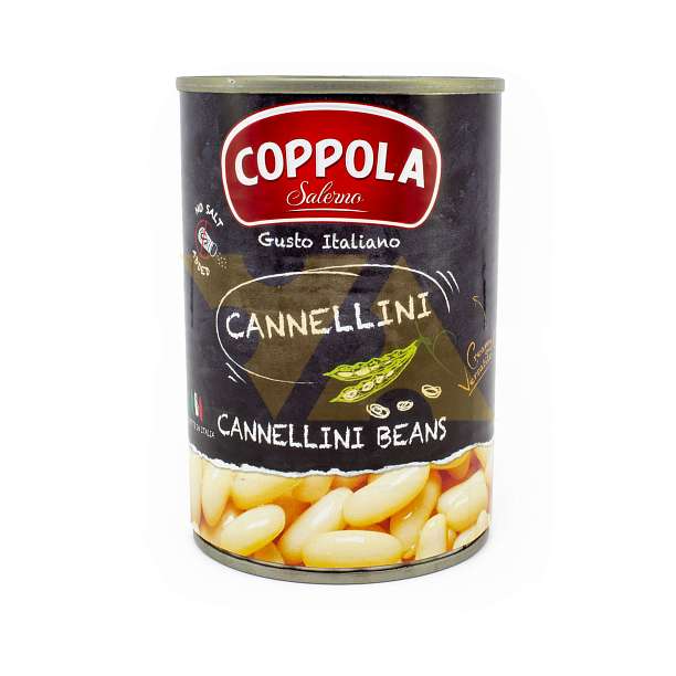 Фасоль Канеллини белая COPPOLA, 0,4 кг/0,24 кг/0,425 л (ж/б) 0.4 кг. Coppola Foods Италия