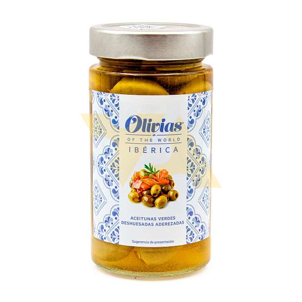 Оливки зелёные без косточек по-иберийски, OLIVIAS BY TAST, 0,370 мл / 0,350 кг / 0,15 кг (ст/б)  OLIVIAS BY TAST Испания