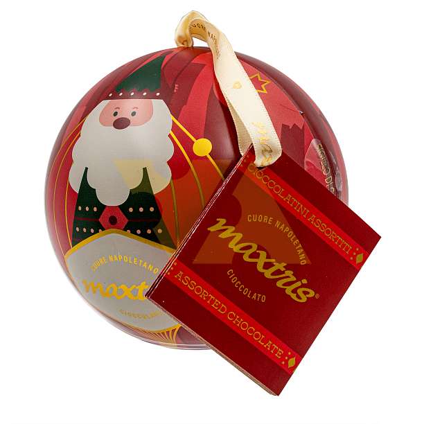 Ассорти из трех пралине в темном и молочном шоколаде, MAXTRIS, 0,100 кг (новогодний шар)  Confetti Maxtris Италия