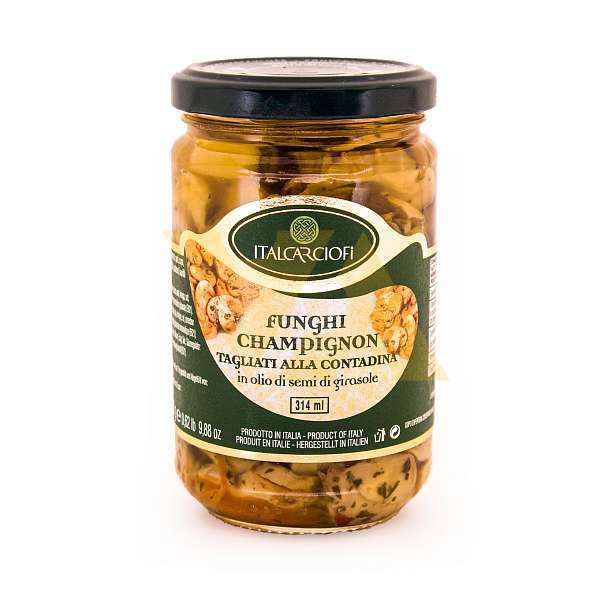 Шампиньоны резаные по-деревенски в подсолнечном масле, ITALCARCIOFI, 0,28 кг/0,19 кг/0,314 л (ст/б)  Italcarciofi S.r.L. Италия