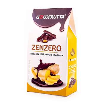 Имбирь сушеный покрытый темным шоколадом (30%), CIOCCOFRUTTA, 0,100 кг (карт/кор)